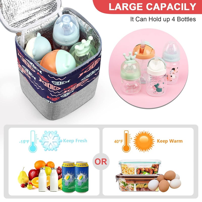 accmor Breastmilk Cooler Bag, Baby Bottle Cooler Bags, Insulated Bottle Cooler Tote Bags On The Go, Fits 4 Large 8oz Bottles, for Nursing Mom Daycare Travel - Image 2